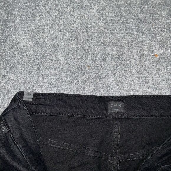 Citizens Of Humanity Jeans Womens Size 30 Black Denim Drew Fray Crop Flare - Picture 3 of 11